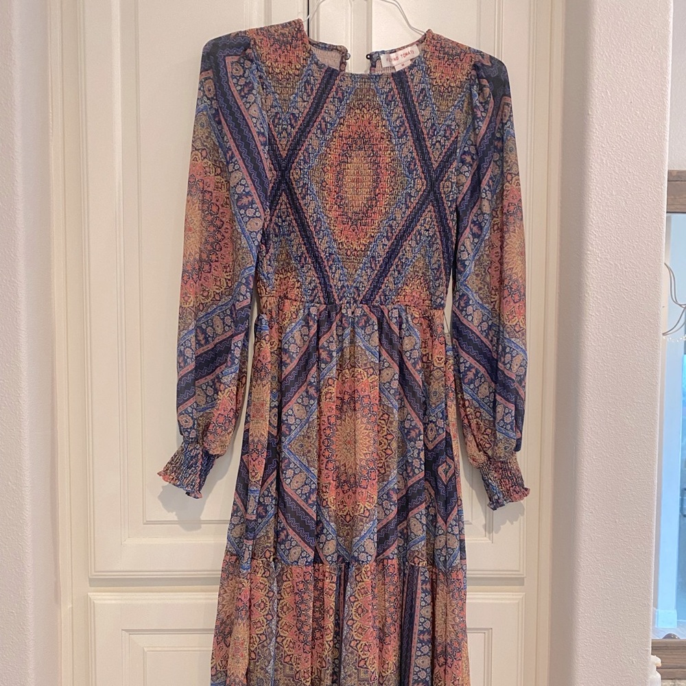 Flying Tomato smocked midi dress, Size medium